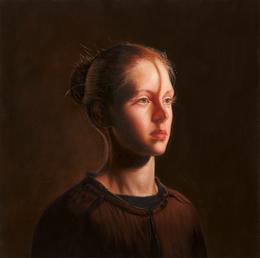 Gesicht und Maske, 2024. Oil on canvas, 50 x 50 cm
